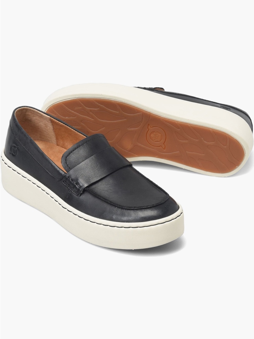 🛍️NEW Born Women's Black Leather Platform Penny Sneaker Loafers